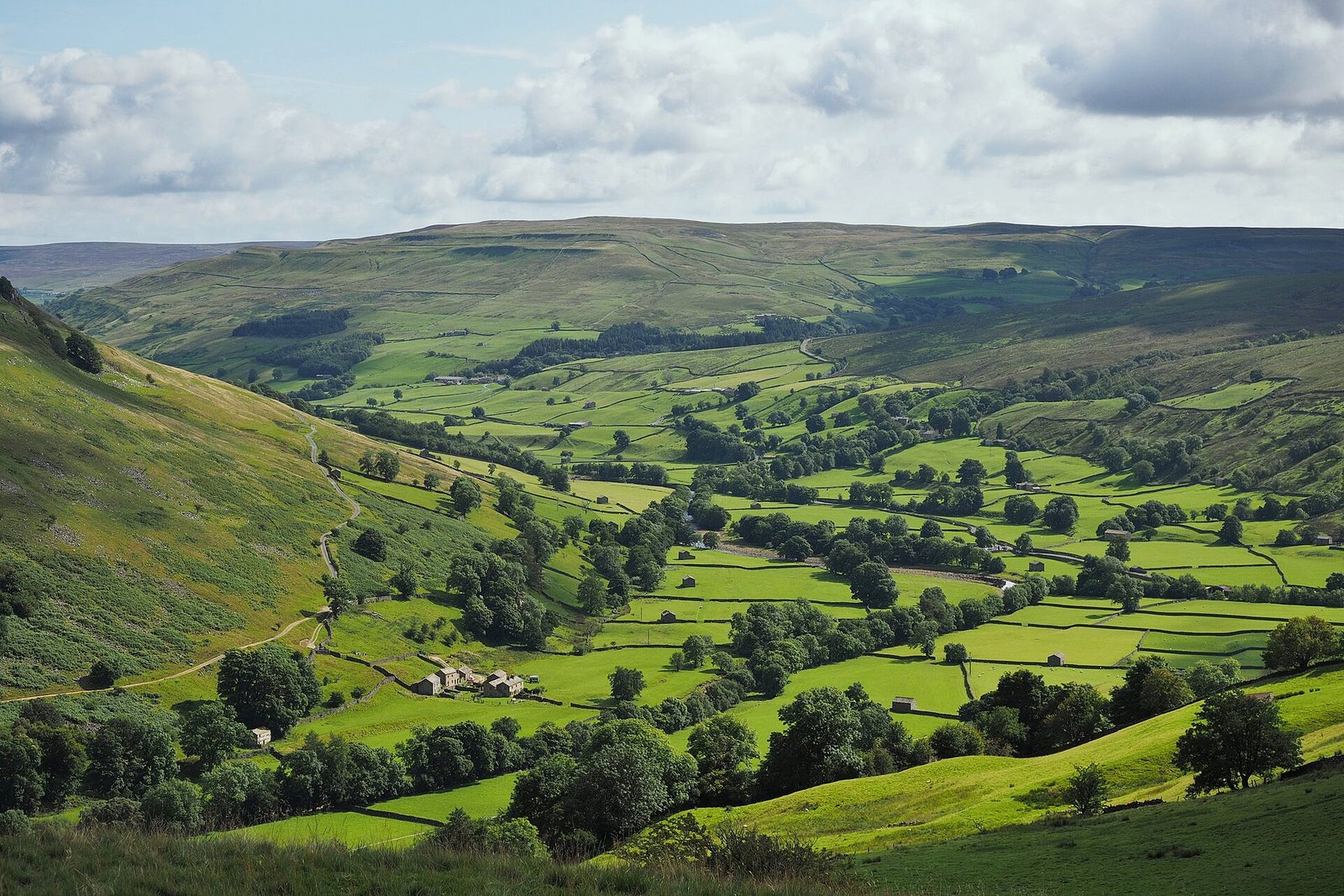 View into Swaledale (to the south-east) from the Pennine Way along Kisdon hill