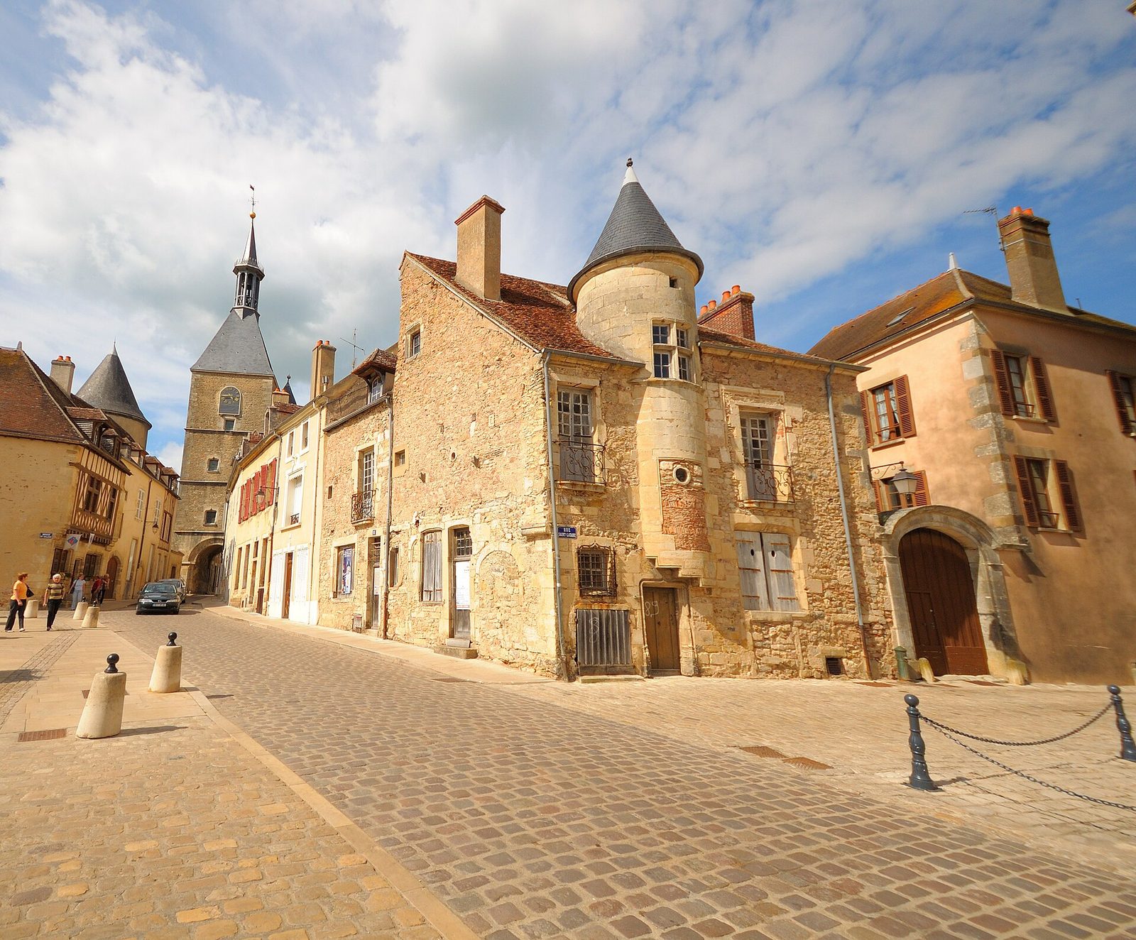 The cobbled streets of Avallon, in Burgundy, France