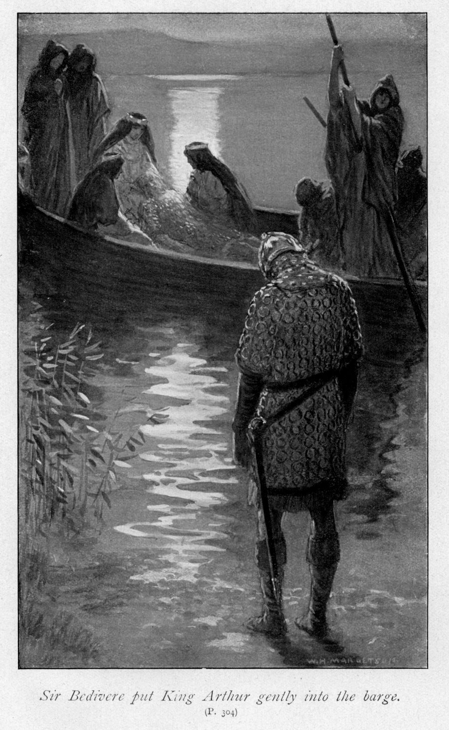 W. H. Margetson's illustration for Legends of King Arthur and His Knights by James Knowles