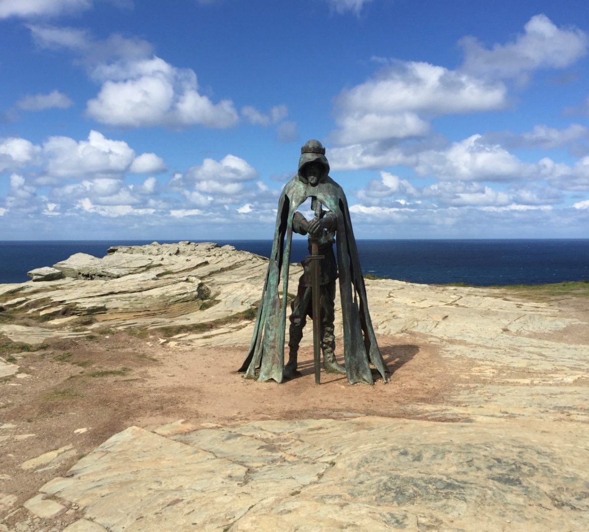 Statue of King Arthur at Tintagel. Photo by Caleb Howells