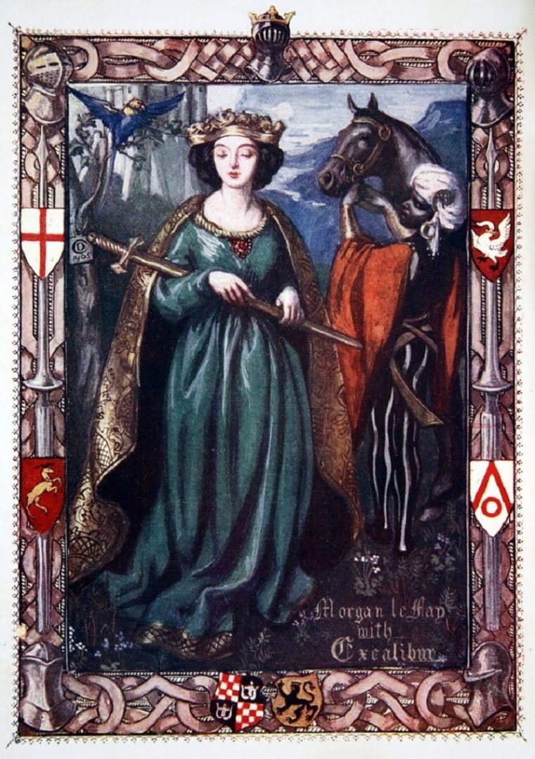 Morgan le Fay with Excalibur, Dora Curtis, 1905