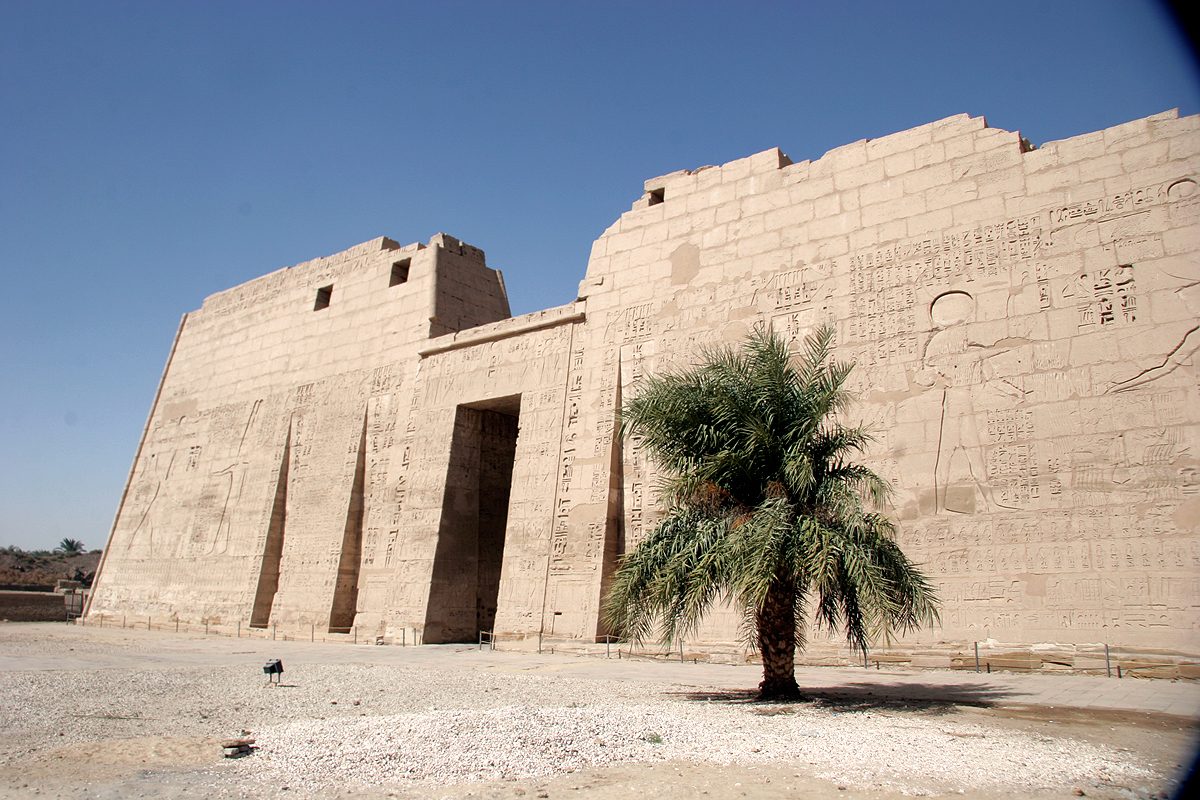 Mortuary Temple of Ramesses III, the pharaoh who defeated the Sea Peoples. Photo by Elena Pleskevich, CC-BY 2.0