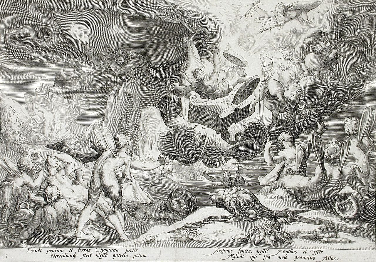 Phaeton Driving the Chariot to the Sun, Hendrik Goltzius, 1590