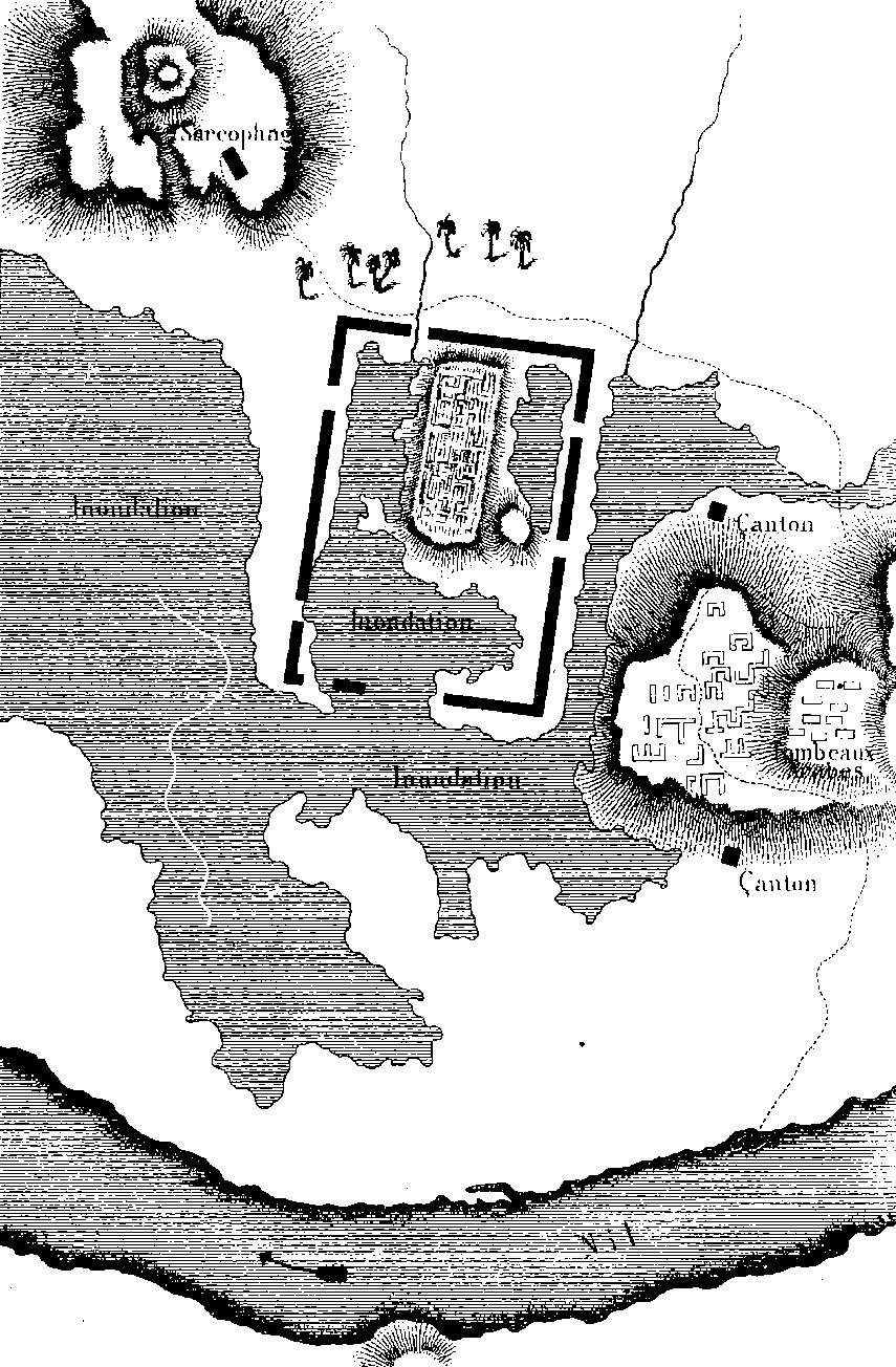 Map of the ruins of Sais, by Jean-Francois Champollion, 1828